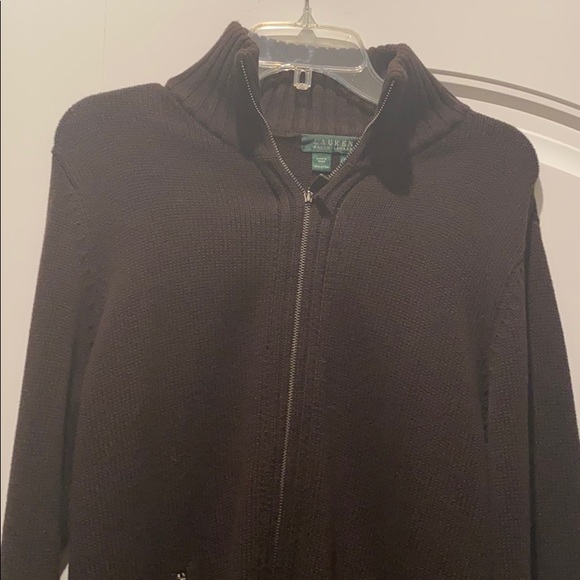 Lauren pink or brown sweater zip cardigan - Picture 8 of 11